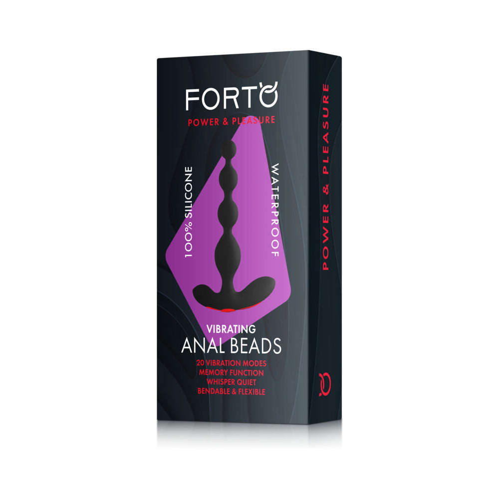 FORTO - PERLAS ANALES VIBRADORAS RECARGABLES DE SILICONA NEGRAS