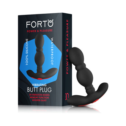 FORTO - VIBRATING ANAL PLUG RECHARGEABLE SILICONE BLACK