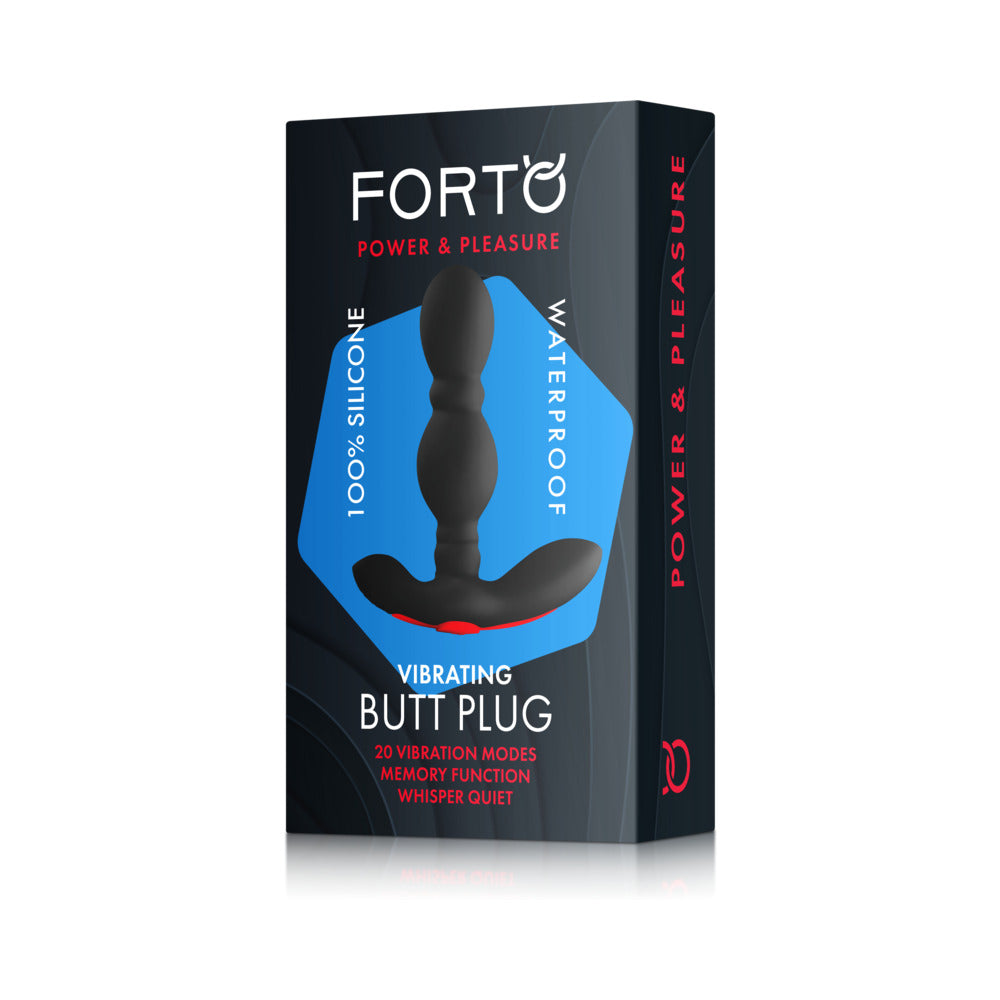 FORTO - VIBRATING ANAL PLUG RECHARGEABLE SILICONE BLACK