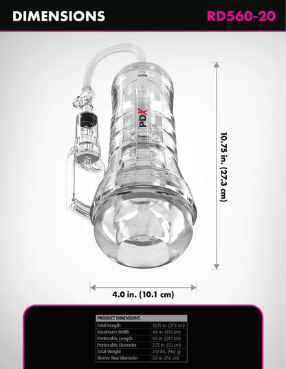 PIPEDREAM - PDX ELITE - VIEWTUBE VAC XXL PUMP SEE-THRU EZ-GRIP PUMP STROKER