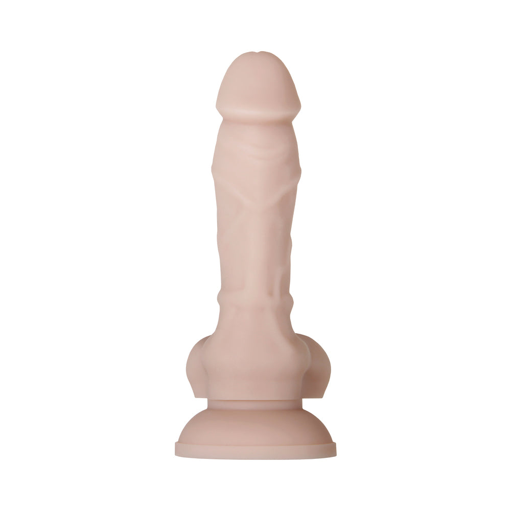 EVOLVED - DILDO DE SILICONA REALISTA CON TESTÍCULOS, 15 CM, REALISTA Y FLEXIBLE, BEIGE