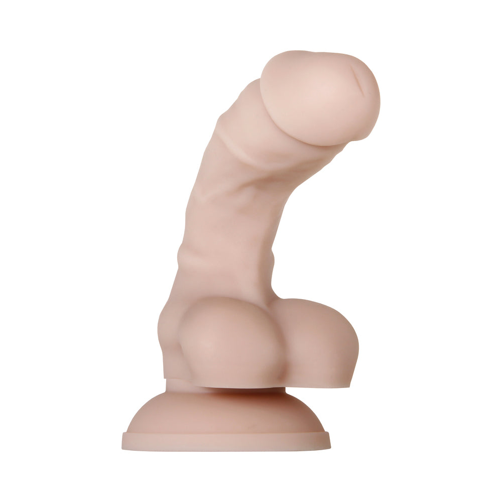 EVOLVED - DILDO DE SILICONA REALISTA CON TESTÍCULOS, 15 CM, REALISTA Y FLEXIBLE, BEIGE
