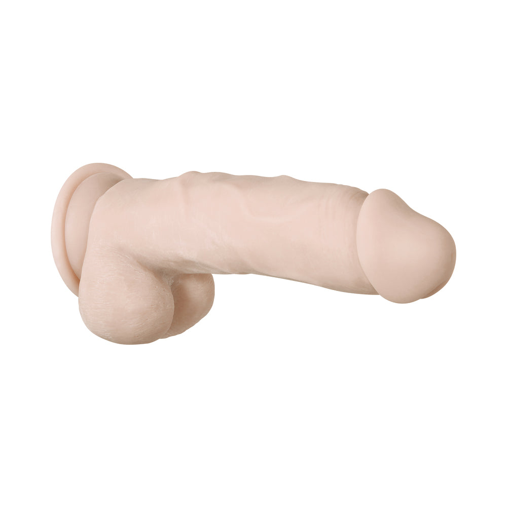 EVOLVED REAL SUPPLE GIRTHY POSEABLE 8.5 IN. REALISTIC DILDO WITH BALLS BEIGE