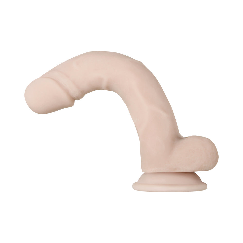 EVOLVED - DILDO REALISTA, FLEXIBLE Y MANEJABLE, DE 9.5 PULGADAS CON TESTÍCULOS COLOR BEIGE