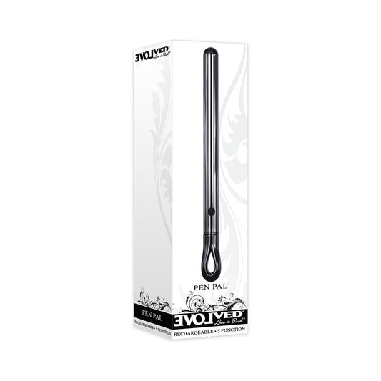 EVOLVED - PEN PAL VIBRADOR LÁPIZ RECARGABLE DE METAL CROMADO