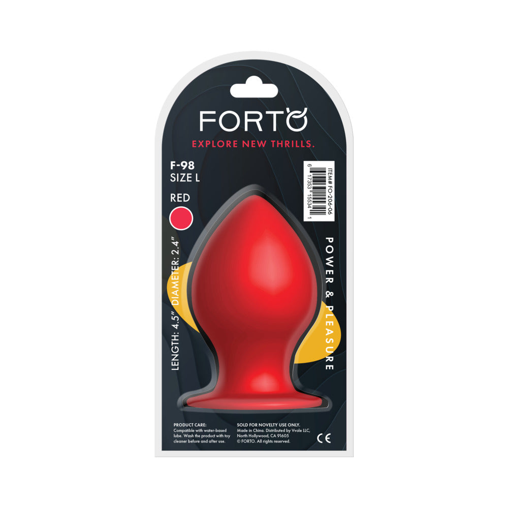 FORTO F-98 CONE SILICONE ANAL PLUG LARGE RED