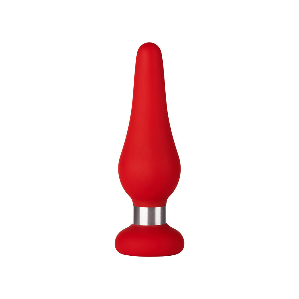 FORTO - TAPÓN ANAL DE SILICONA EN FORMA DE LÁGRIMA F-21 PEQUEÑO ROJO