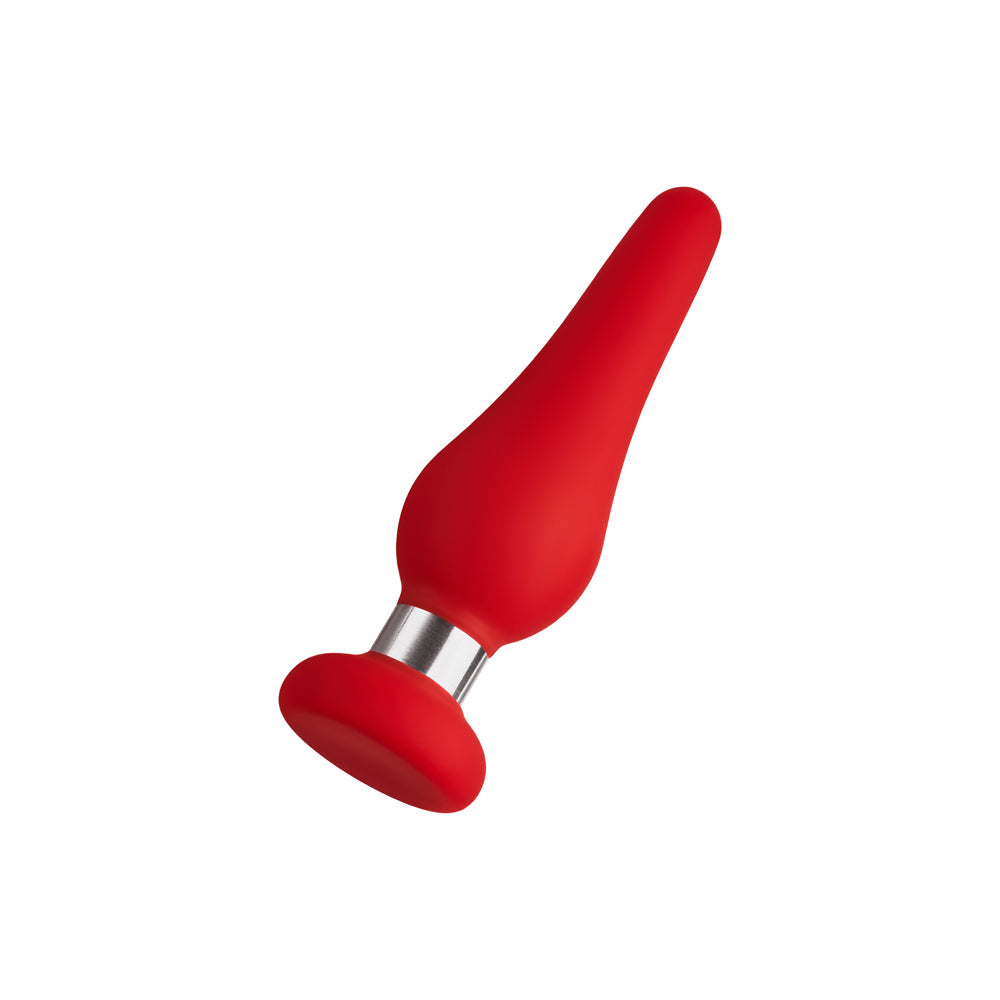 FORTO - TAPÓN ANAL DE SILICONA EN FORMA DE LÁGRIMA F-21 PEQUEÑO ROJO