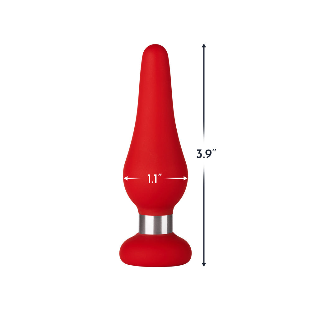 FORTO - TAPÓN ANAL DE SILICONA EN FORMA DE LÁGRIMA F-21 PEQUEÑO ROJO