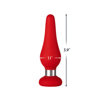 FORTO - TAPÓN ANAL DE SILICONA EN FORMA DE LÁGRIMA F-21 PEQUEÑO ROJO
