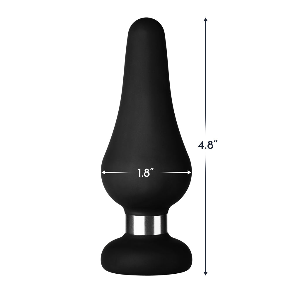 FORTO - F-21 TEAR DROP SILICONE ANAL PLUG LARGE BLACK