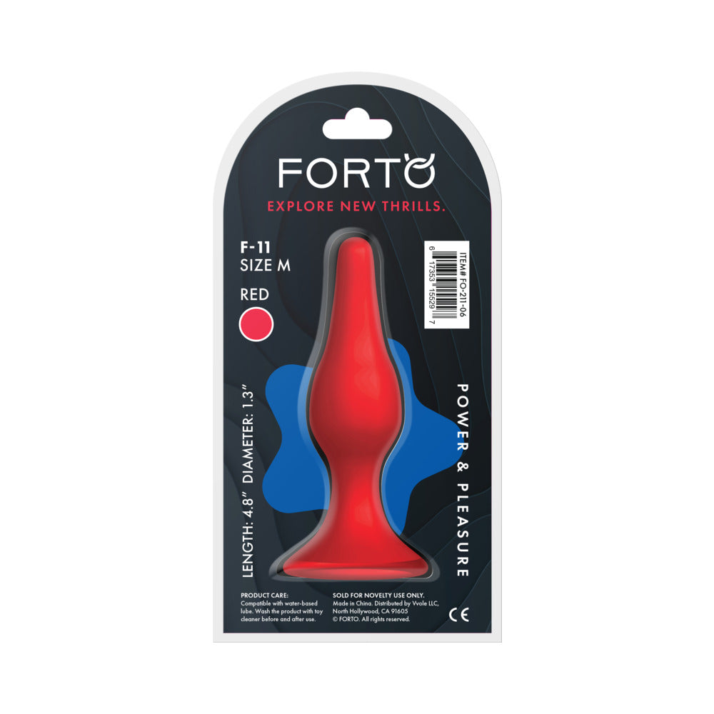 FORTO - F-11 TAPÓN ANAL DE SILICONA LUNGO MEDIANO ROJO