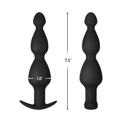 FORTO - F-52 CONE BEADS SILICONE ANAL PLUG BLACK