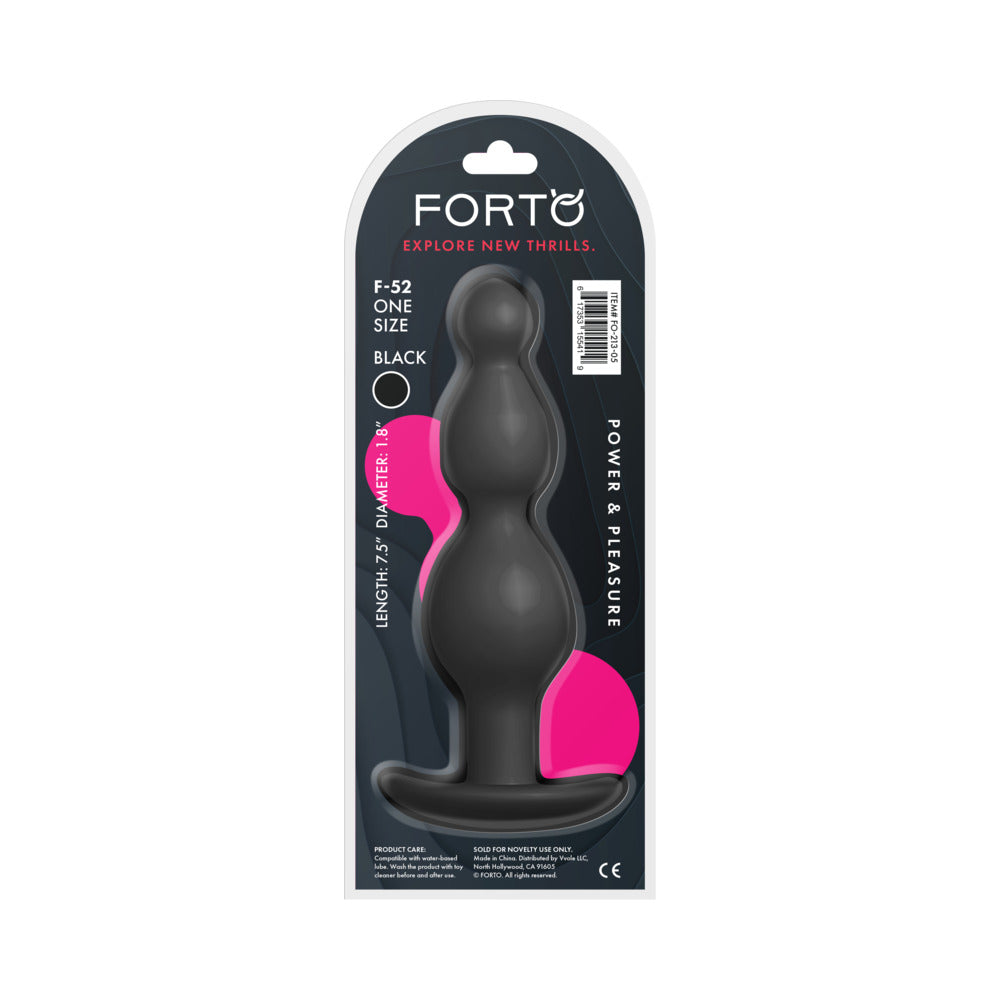 FORTO - F-52 CONE BEADS SILICONE ANAL PLUG BLACK