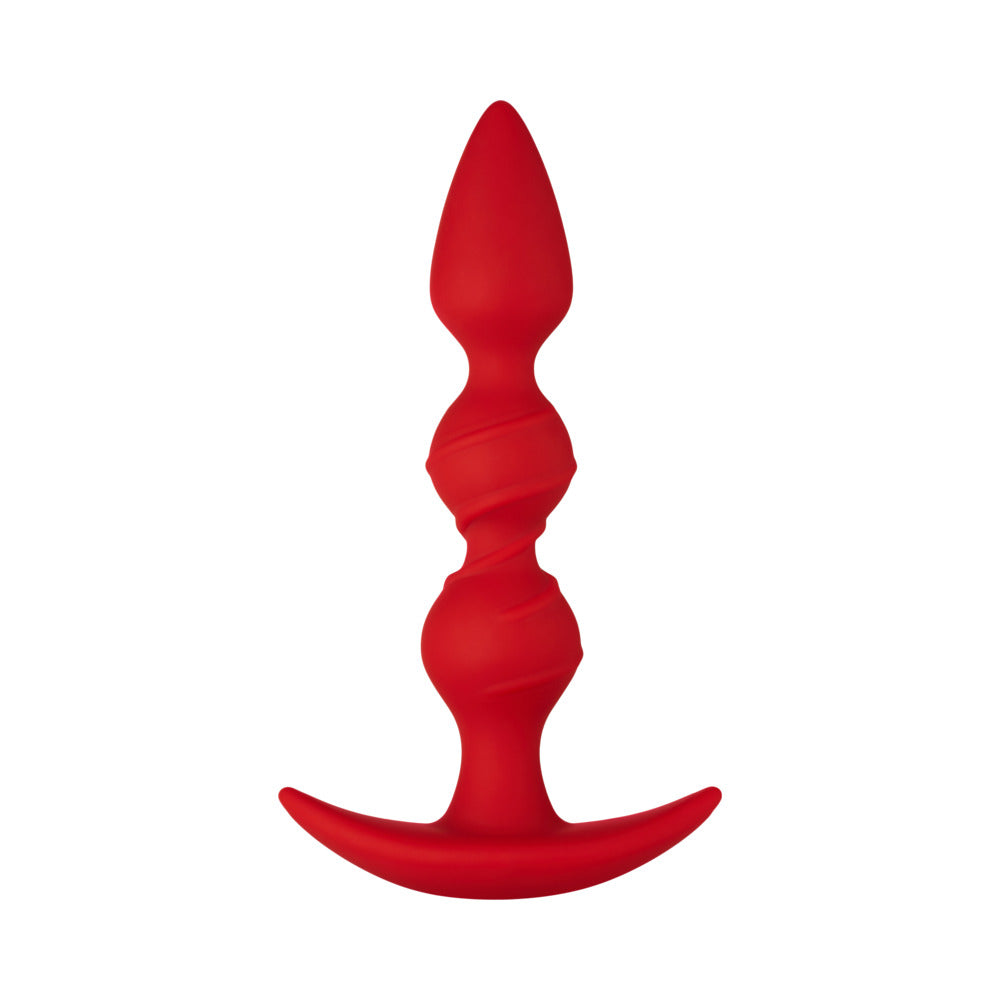FORTO F-42 SPIRAL BEADS SILICONE ANAL PLUG RED