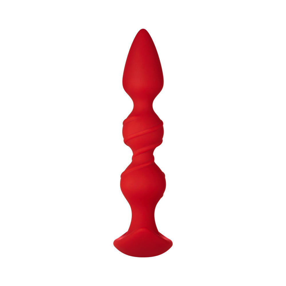FORTO F-42 SPIRAL BEADS SILICONE ANAL PLUG RED