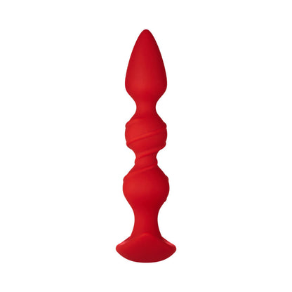 FORTO F-42 SPIRAL BEADS SILICONE ANAL PLUG RED