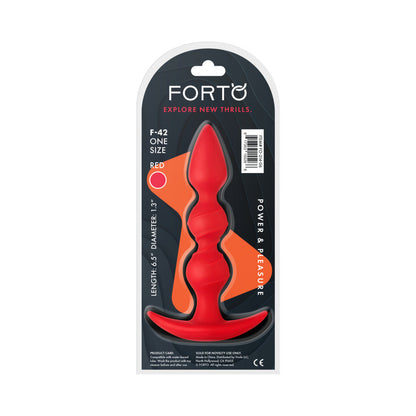 FORTO F-42 SPIRAL BEADS SILICONE ANAL PLUG RED