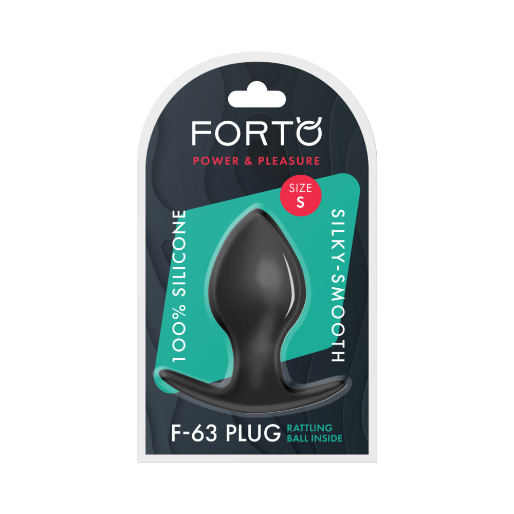 FORTO - F-63 RATTLER SPADE SILICONE ANAL PLUG SMALL BLACK