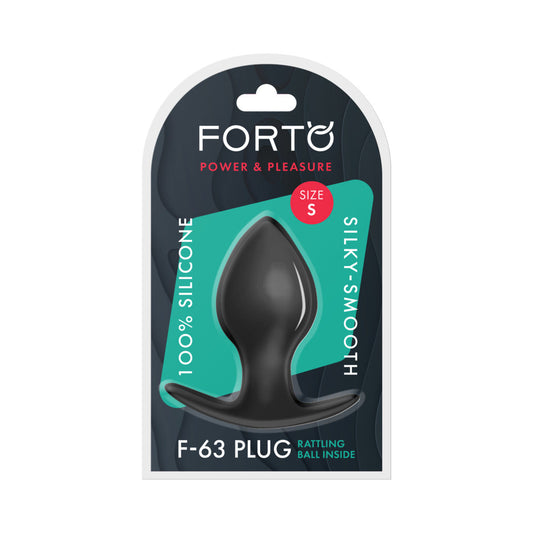 FORTO - F-63 RATTLER SPADE SILICONE ANAL PLUG SMALL BLACK