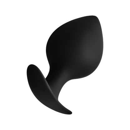 FORTO - F-63 RATTLER SPADE SILICONE ANAL PLUG MEDIUM BLACK