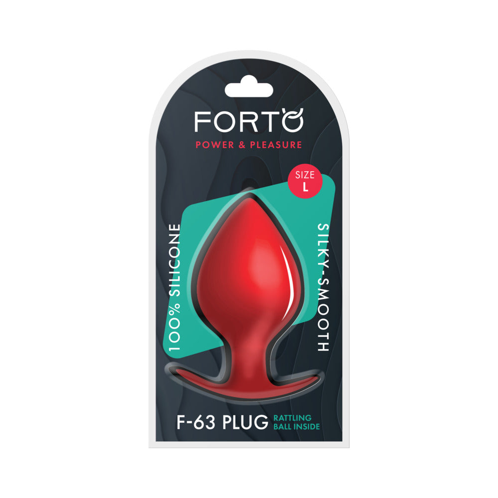 FORTO - F-63 RATTLER SPADE SILICONE ANAL PLUG LARGE RED