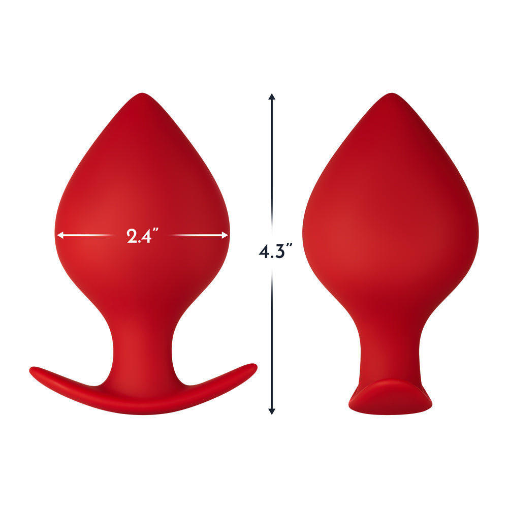FORTO F-63 RATTLER SPADE SILICONE ANAL PLUG LARGE RED
