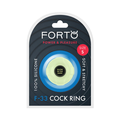FORTO - ANILLO PARA PENE DE SILICONA LÍQUIDA PEQUEÑO F-33 QUE BRILLA EN LA OSCURIDAD