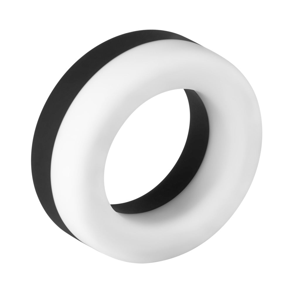 FORTO F-19 LIQUID SILICONE 2-TONE COCKRING BLACK/WHITE