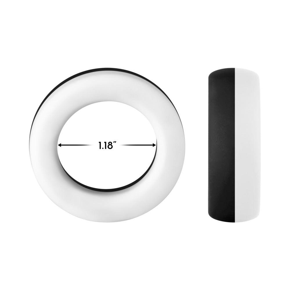 FORTO - F-19 LIQUID SILICONE 2-TONE COCKRING BLACK/WHITE