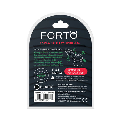 FORTO F-64 WIDE LIQUID SILICONE COCKRING MEDIUM BLACK