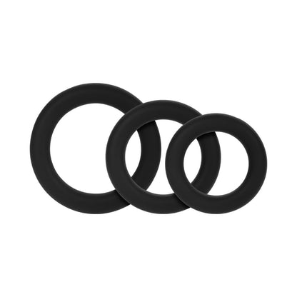 FORTO F-61 3-PIECE SILICONE COCKRING SET BLACK