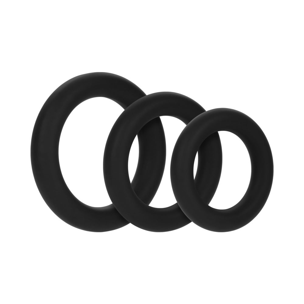 FORTO F-61 3-PIECE SILICONE COCKRING SET BLACK