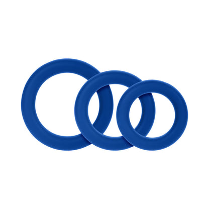 FORTO F-61 3-PIECE SILICONE COCKRING SET BLUE