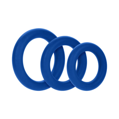 FORTO F-61 3-PIECE SILICONE COCKRING SET BLUE