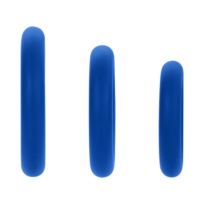 FORTO F-61 3-PIECE SILICONE COCKRING SET BLUE