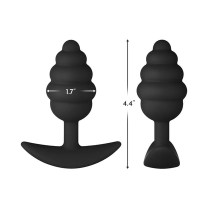 FORTO F-83 SPIRAL SILICONE ANAL PLUG BLACK