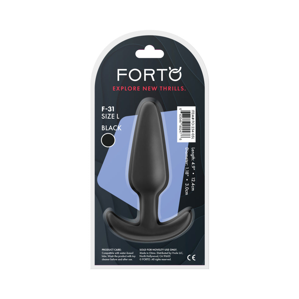 FORTO - F-31 SILICONE ANAL PLUG LARGE BLACK