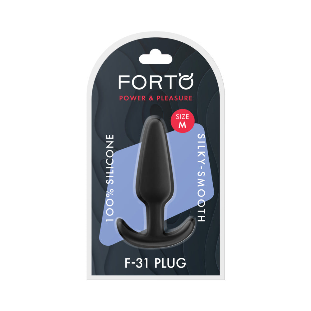 FORTO - F-31 SILICONE ANAL PLUG MEDIUM BLACK