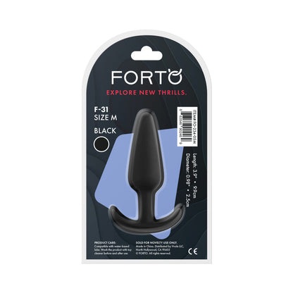 FORTO - F-31 SILICONE ANAL PLUG MEDIUM BLACK