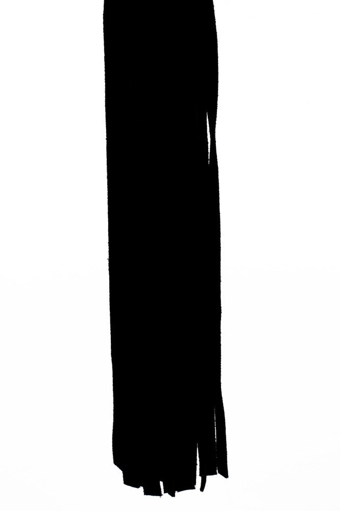 DEVIL STICKS - FLOGGER WITH METALLIC LEATHER HANDLE AND SUEDE LEATHER TAILS BLACK 18"