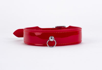DEVIL STICKS - PATENT LEATHER WITH LAMB LEATHER BACKING RED