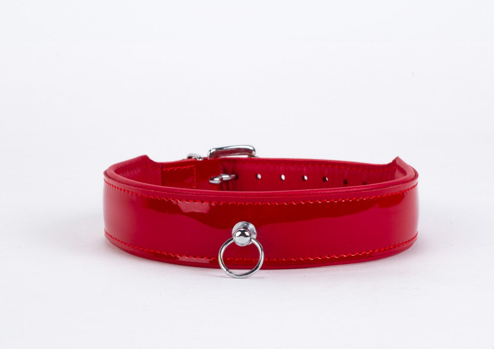 DEVIL STICKS - PATENT LEATHER WITH LAMB LEATHER BACKING RED