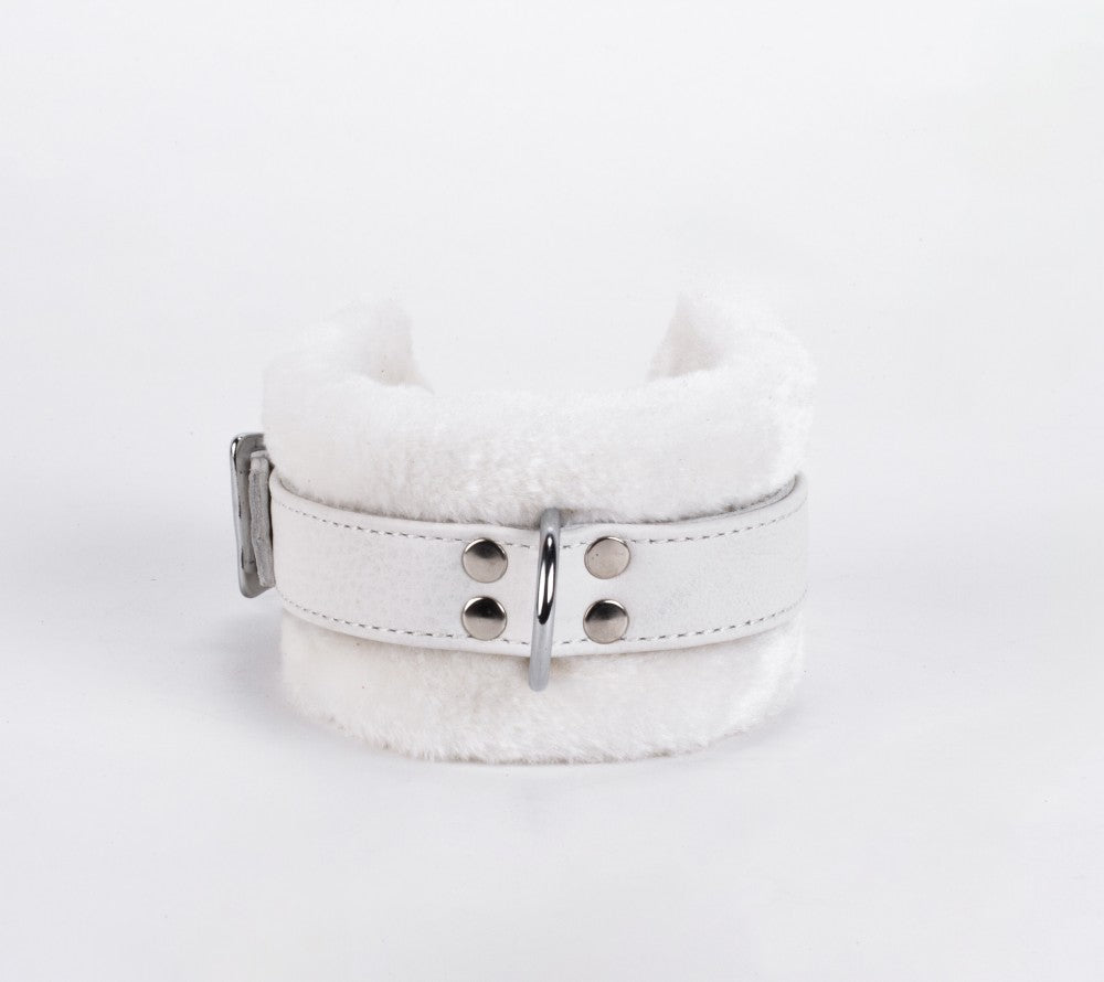 DEVIL STICKS - HANDCUFF DESIGN MADE IN CALF SOFTY LEATHER WHITE