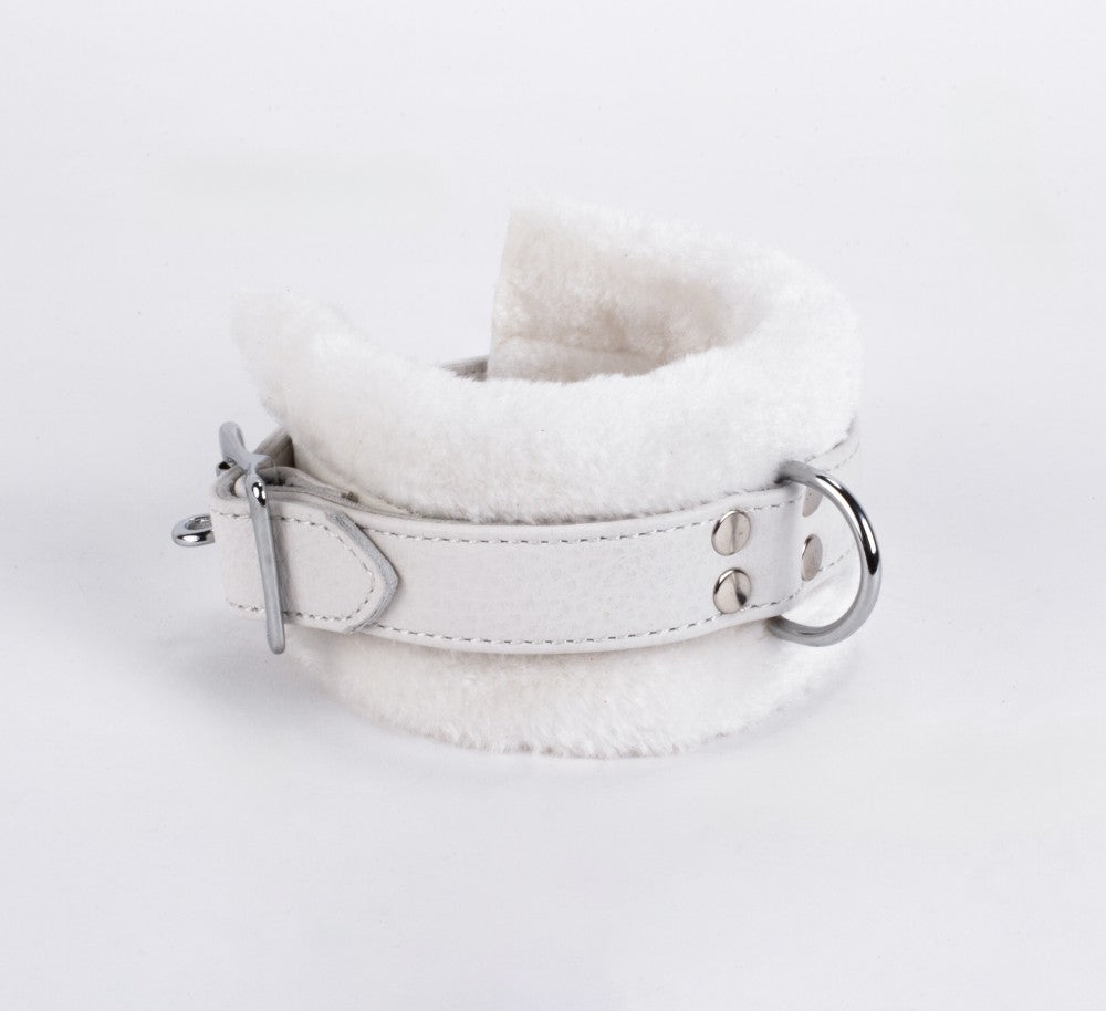 DEVIL STICKS - HANDCUFF DESIGN MADE IN CALF SOFTY LEATHER WHITE