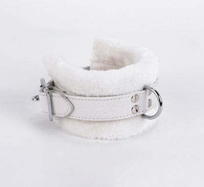 DEVIL STICKS - HANDCUFF DESIGN MADE IN CALF SOFTY LEATHER WHITE