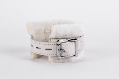 DEVIL STICKS - HANDCUFF DESIGN MADE IN CALF SOFTY LEATHER WHITE