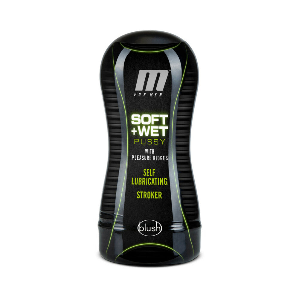 M FOR MEN SOFT + WET PUSSY WITH PLEASURE RIDGES SELF-LUBRICATING VAGINA STROKER BEIGE