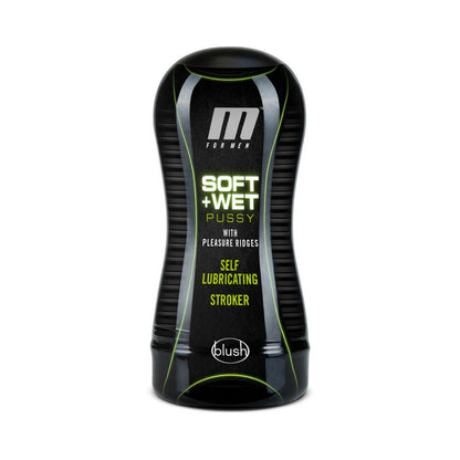 M FOR MEN SOFT + WET PUSSY WITH PLEASURE RIDGES SELF-LUBRICATING VAGINA STROKER BEIGE