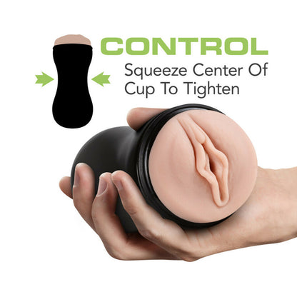 BLUSH - M PARA HOMBRES COÑO SUAVE + HÚMEDO CON BORDES DE PLACER VAGINA AUTO-LUBRICANTE STROKER BEIGE